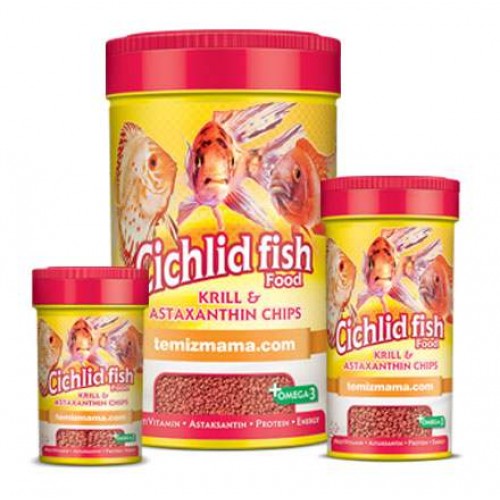 Cichlid Fish Food-Krill & Astaxanthin Chips 110 Gr 250 ml