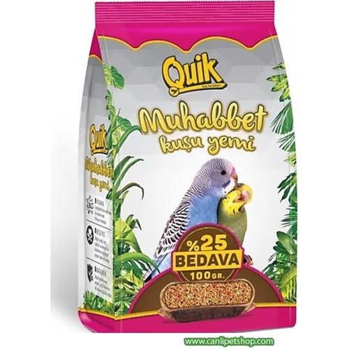 Yem Quik Muhabbet Kuşu için 400 Gr + 100 Gr Hediyeli