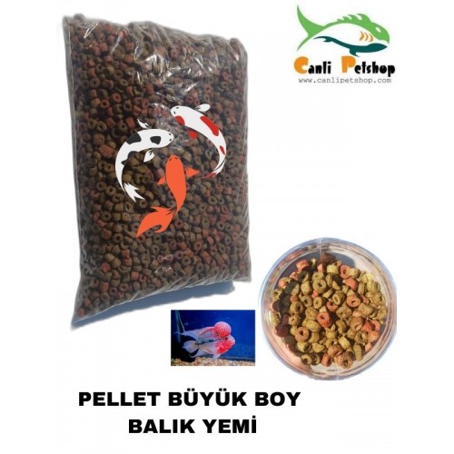 Canlipetshop Pellet Koi Japon balığı ve Büyük Boy Ciklet Yemi 1 Kg