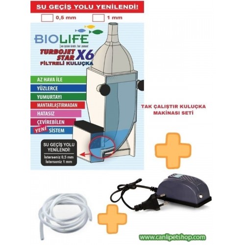 Biolife Kuluçka Makinası Seti Tak Çalıştır (Kuluçka Makinası+Hortum+Motor)