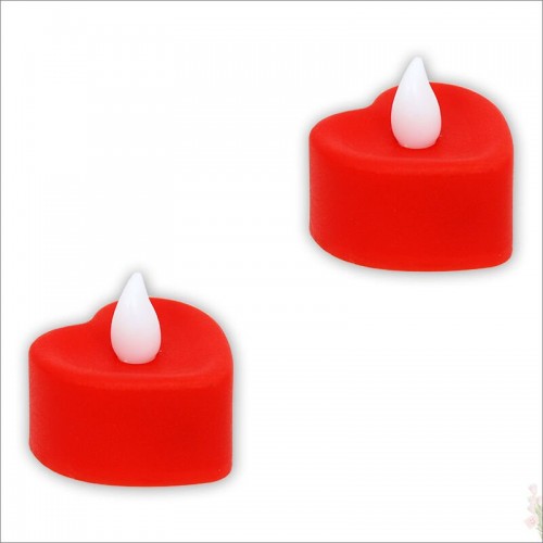 Kalp Kırmızı Led Tealight Mum 1 adet