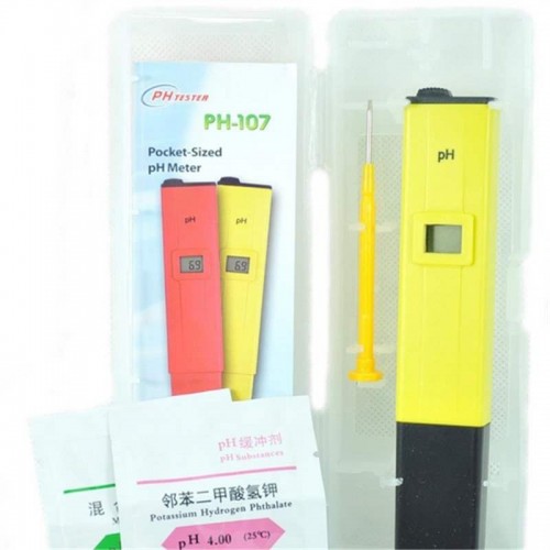 PH Metre PH Ölçer Su Sıvı Akvaryum Kalibrasyon SIVISI Hediyeli Ph Tester ph-107